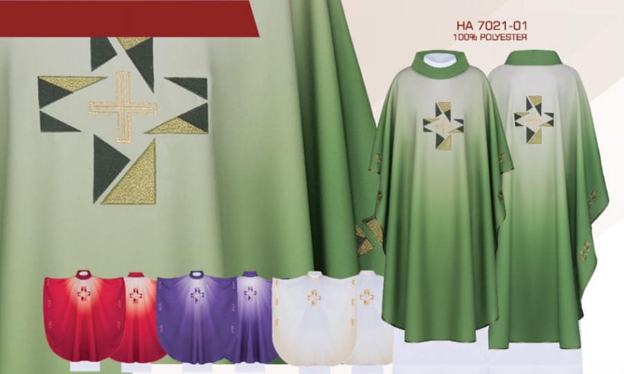 Juego completo de Casullas Bordadas con degradado