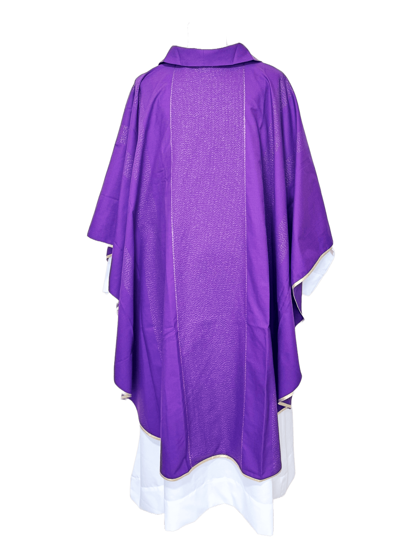 Casulla Poliéster con líneas de hilo de oro