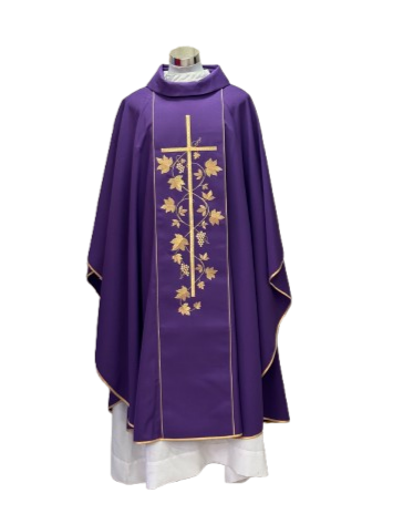 Casulla Poliéster con Galón bordado espigas