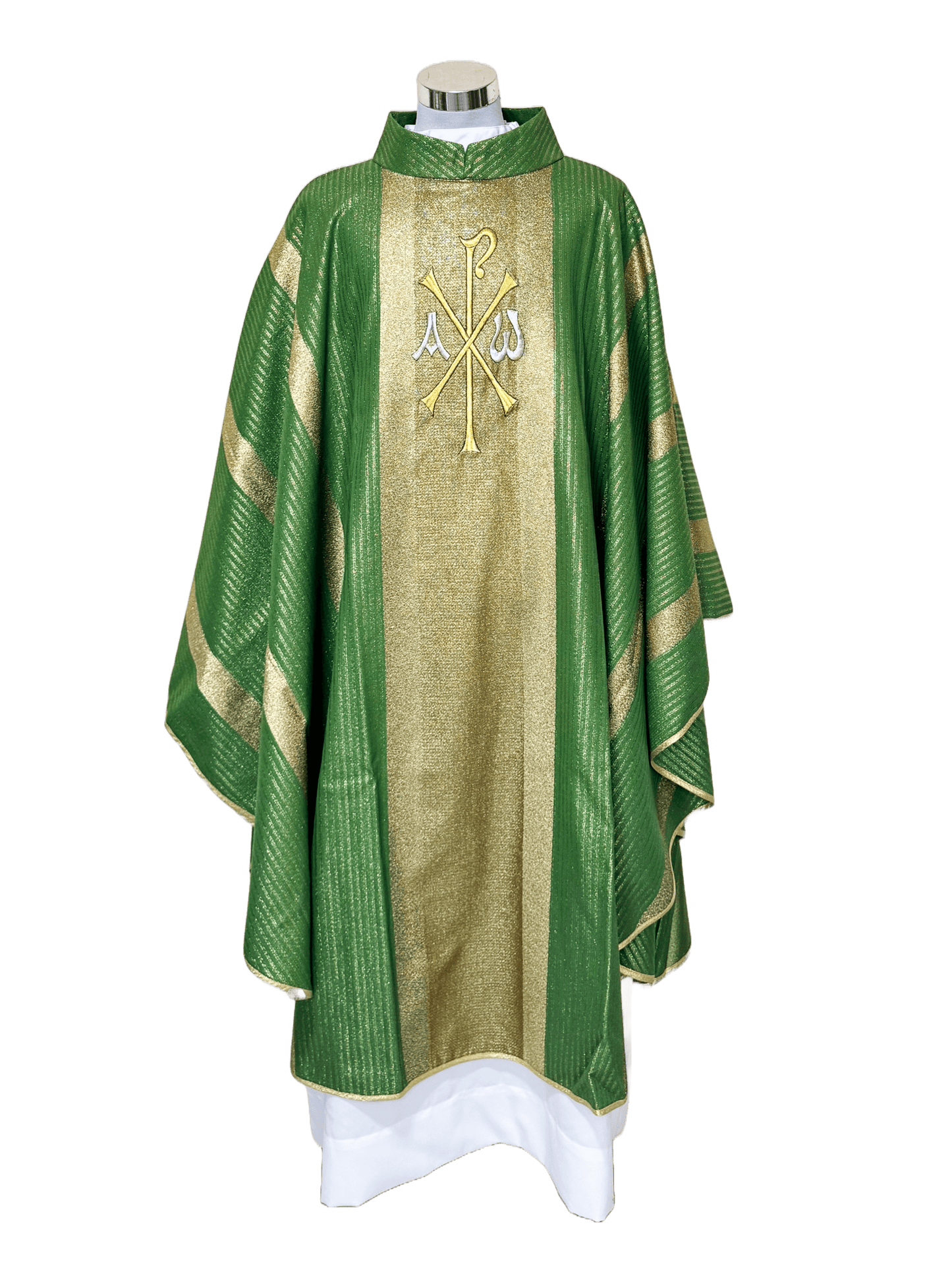 Casulla de lana con bordado cruz pax e hilos de oro