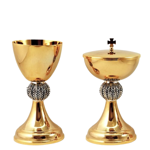 Cáliz y Copón con nudo de espigas de trigo