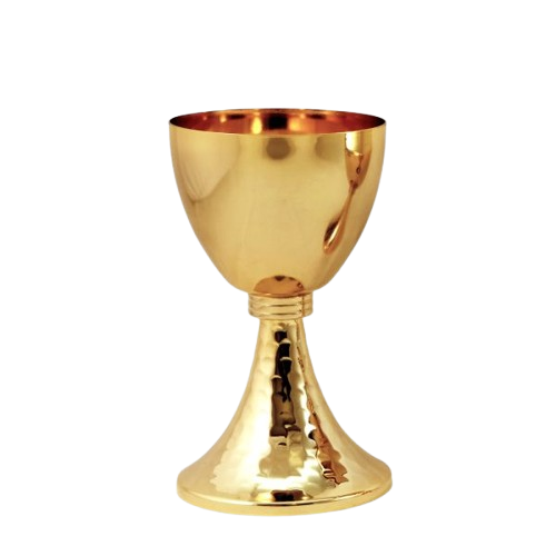 Cáliz y Copón Dorado con base martillada