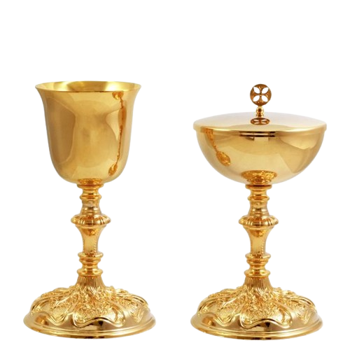 Cáliz y Copón de oro estilo barroco
